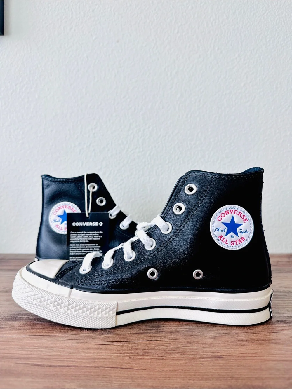Big Kids Converse Chuck 70 Leather High Top in Black/White (Size 3) BRAND NEW!